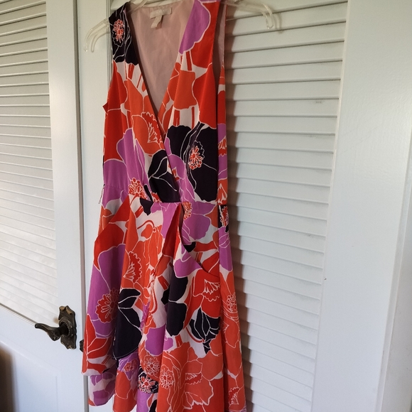 Banana Republic Vneck Sleeveless Floral Dress  Layered Size 0 - Picture 7 of 13